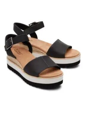 Geox Black and White Platform Ankle-Strap Sandals